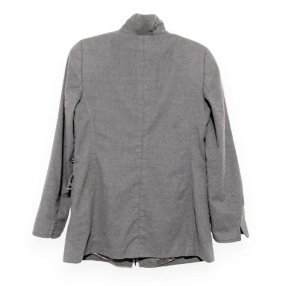 Akris Punto Light Gray Zip Front 100% Lightweight Wool Jacket Size 10 - Picture 7 of 7